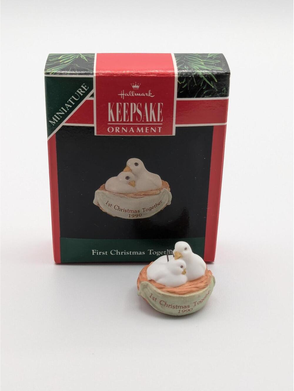 Hallmark Keepsake First Christmas Together Miniature Ornament 1990, New in Box